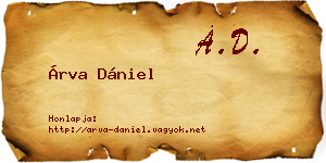 Árva Dániel névjegykártya